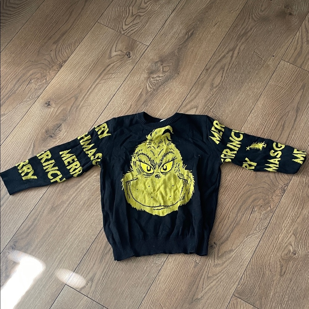 Kids Black and Yellow Grinch Sweater 5T
